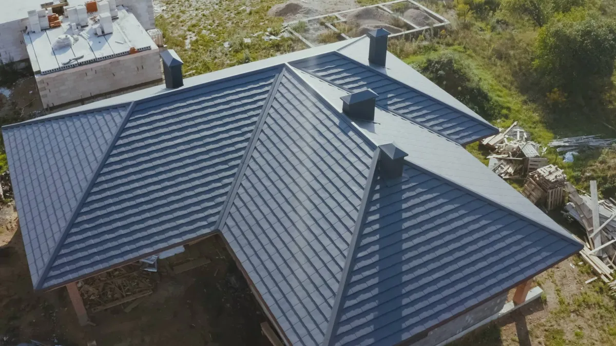Durable metal roofing on a building