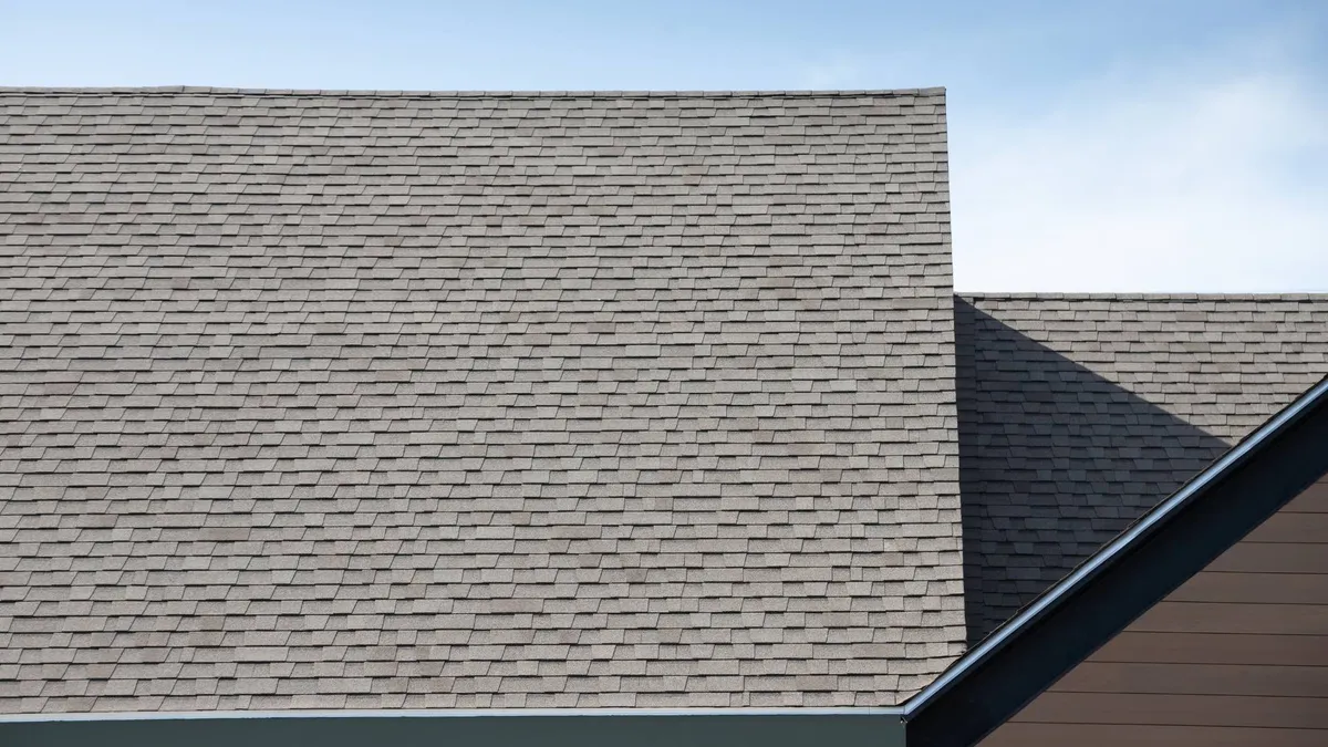 Seamless rubber EPDM roofing on a low-slope roof